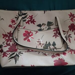 Floral Beige Tote Bag